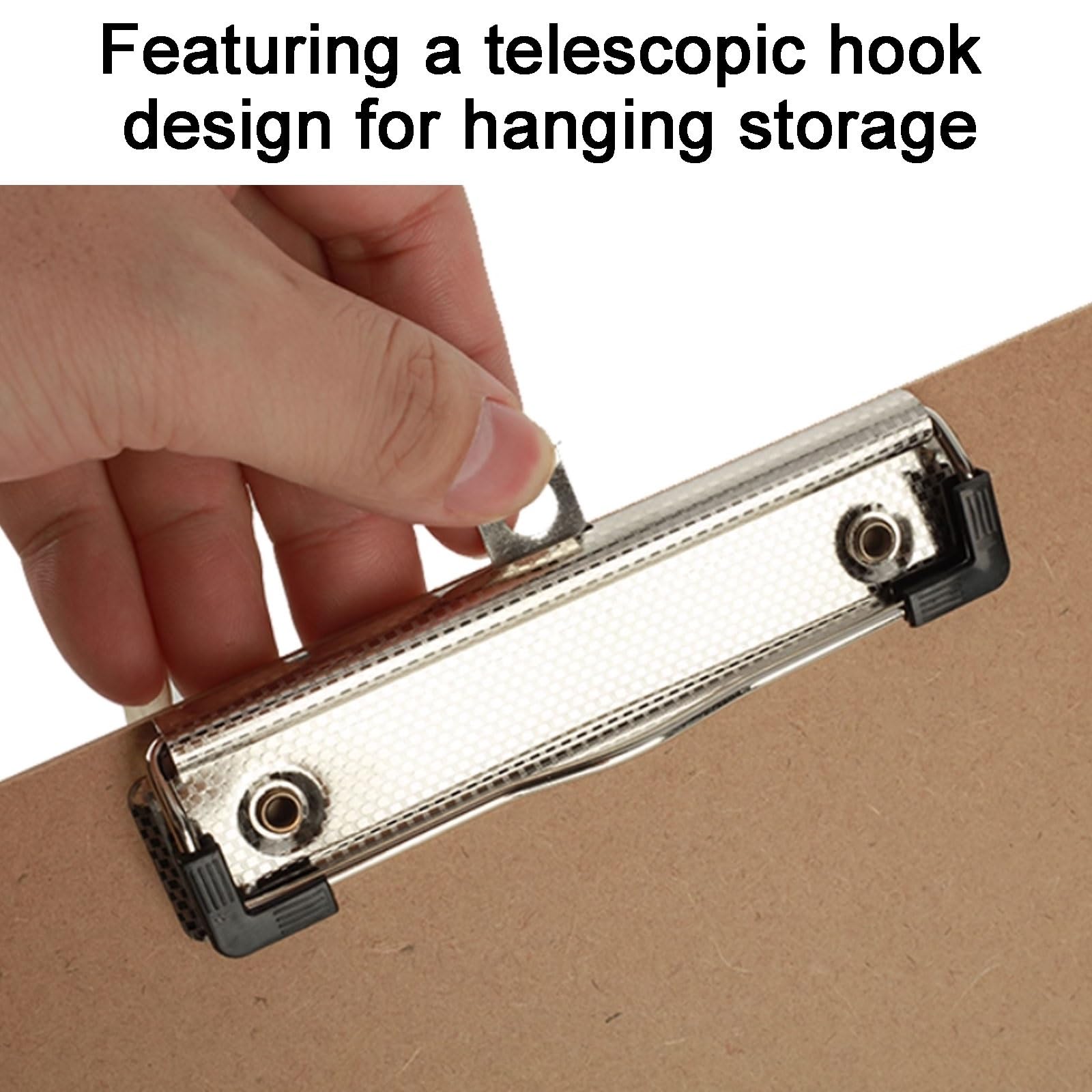 Carpeta de papel horizontal gruesa 4K con doble clip, tablero de archivo multifuncional, bloc de escritura rígido, fácil de transportar(2 pcs)