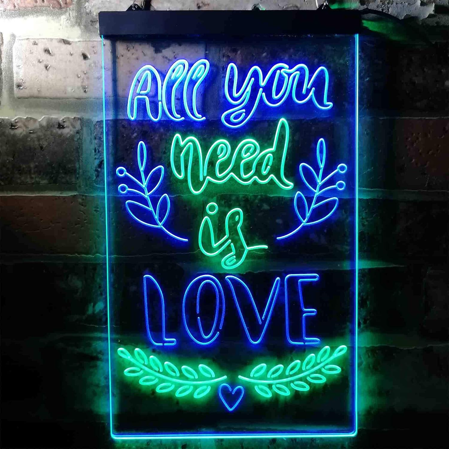 ADVPRO All You Need is Love Bedroom Dual Color LED Neon Sign Green & Blue 8 x 12 Inches st6s23-i3698-gb