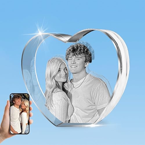 HAN'S LASER Foto de cristal 3D, regalo personalizado con tu propia foto, regalo único para el día de la madre, regalo de cumpleaños para mujeres,