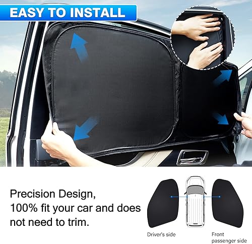 Miniatura 39 de T TGBROS Juego completo de persianas opacas para Ford F150 2021-2025 2026 para parabrisas lateral y trasero, accesorios F-150, cubierta plegable