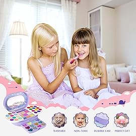 Tomons Kids Makeup Kit for Girl Real Washable Cosmetic Toy Beauty Set , Birthday Toys Gift for 3 4 5 6 7 8 9 10 year Girls