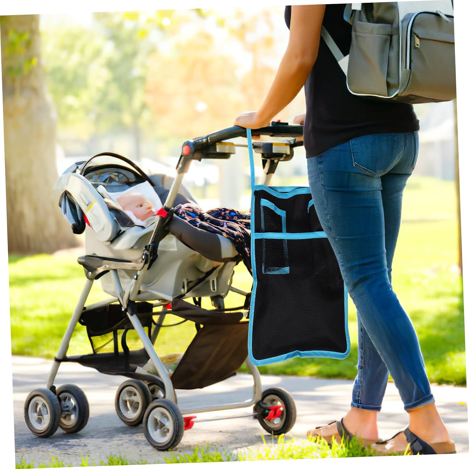 ORFOFE Lightweight Baby Stroller Organizer Stroller Caddy Bag for Baby Accessories Diaper Bag Easy Attachment