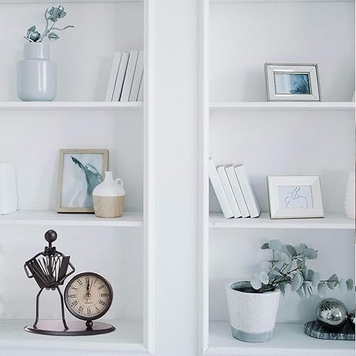 Miniatura 3 de Reloj de estatua de hierro creativo para hombre, arte de hierro, reloj retro personalizado, adornos de escritorio, manualidades para el hogar, sala