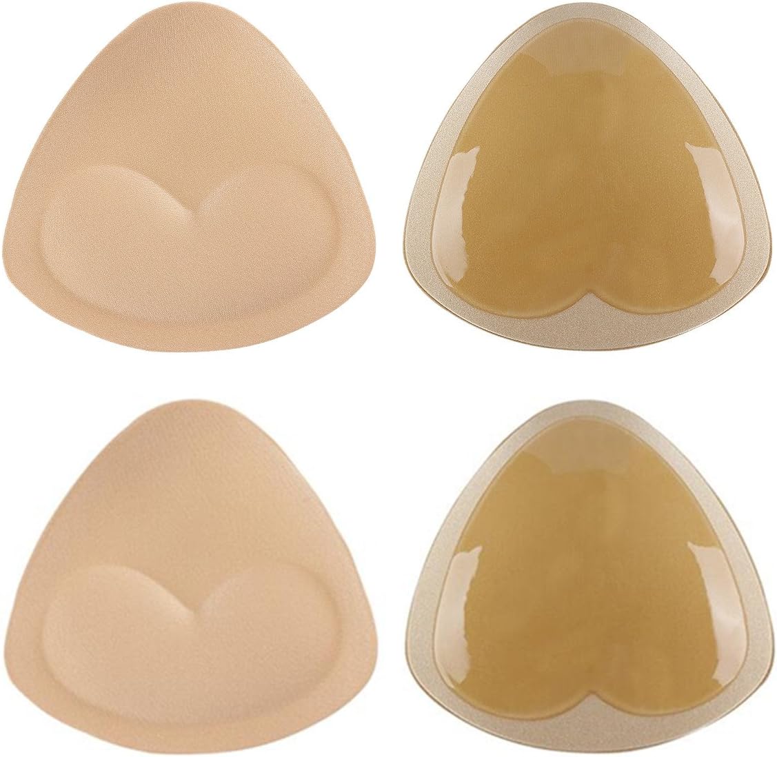 SERMICLE Self-Adhesive Bra Pads inserts, Removeable Silicone Triangle Push Up Pads