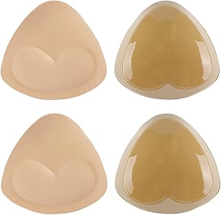 Self-Adhesive Bra Pads inserts, Removeable Silicone Triangle Push Up Pads