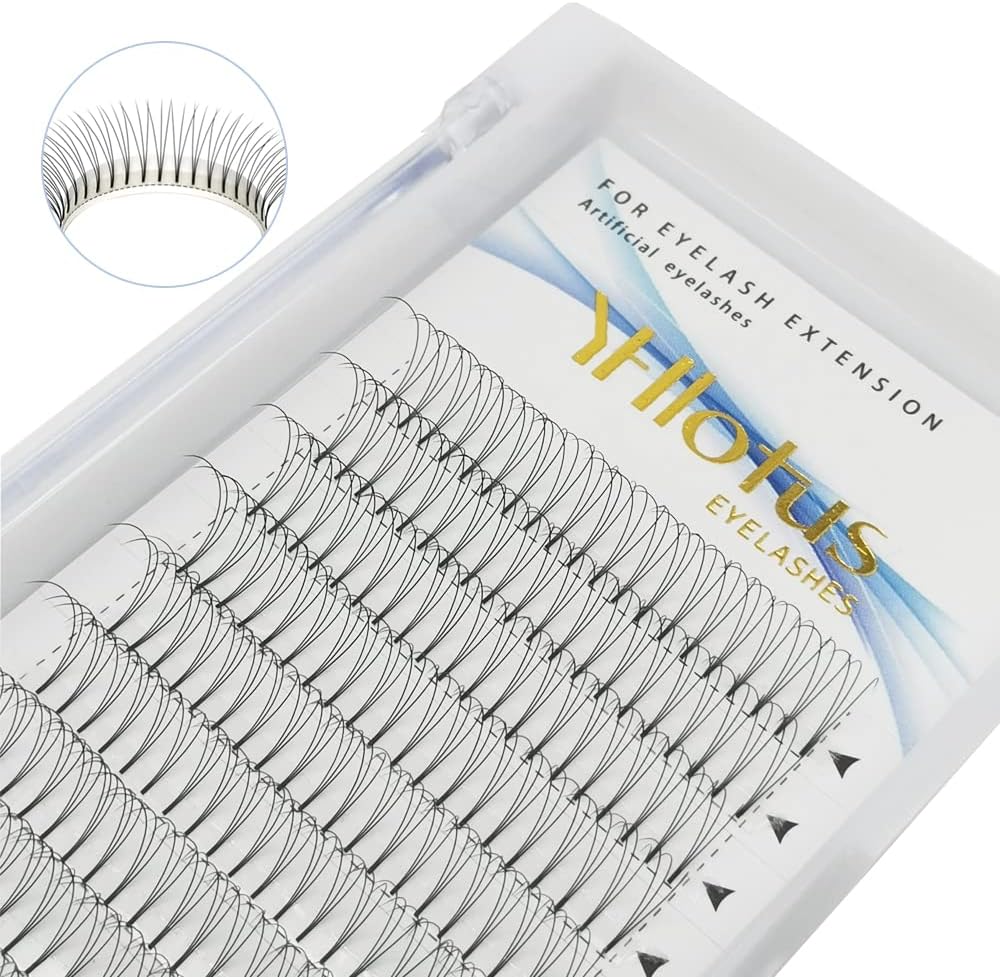 Premade Fans Eyelash Extensions 3D 4D 5D 6D 7D 8D Thickness 0.07 C/D Curl Natural Eyelashes Short Stem Russian Volume Fans Lash Extensions Supplies (12mm, 3D-0.07-C)