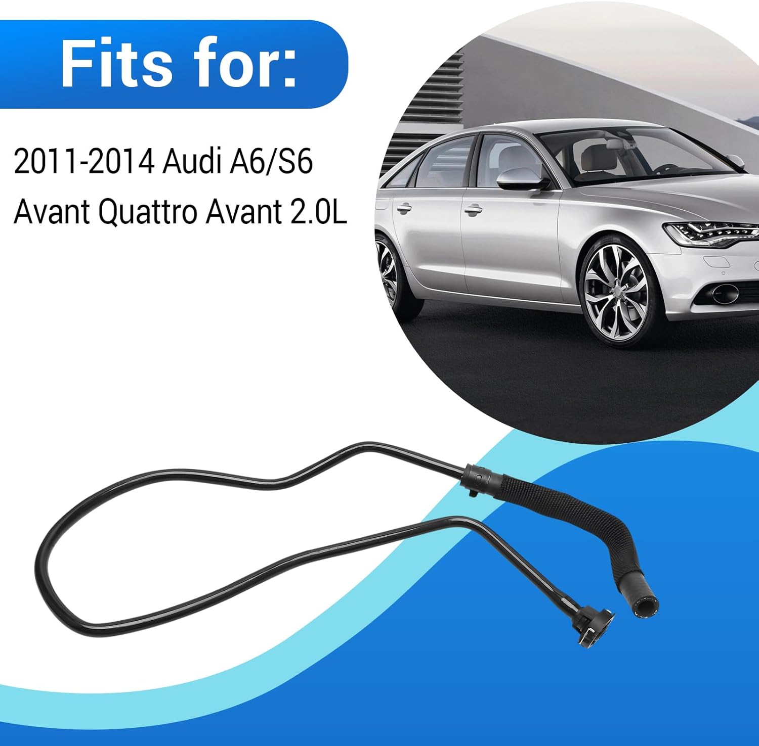 Radiator Coolant Overflow Hose Fits for 2011-2014 Audi A6 S6 Avant Quattro Avant 2.0L Replace 4G0121081AL