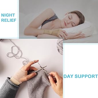 2 Pack Breathable Wrist Support Brace for Left & Right Hands(Beige) | Elastic strapped splint eases wrist pain & tendonitis, suitable for men women sports