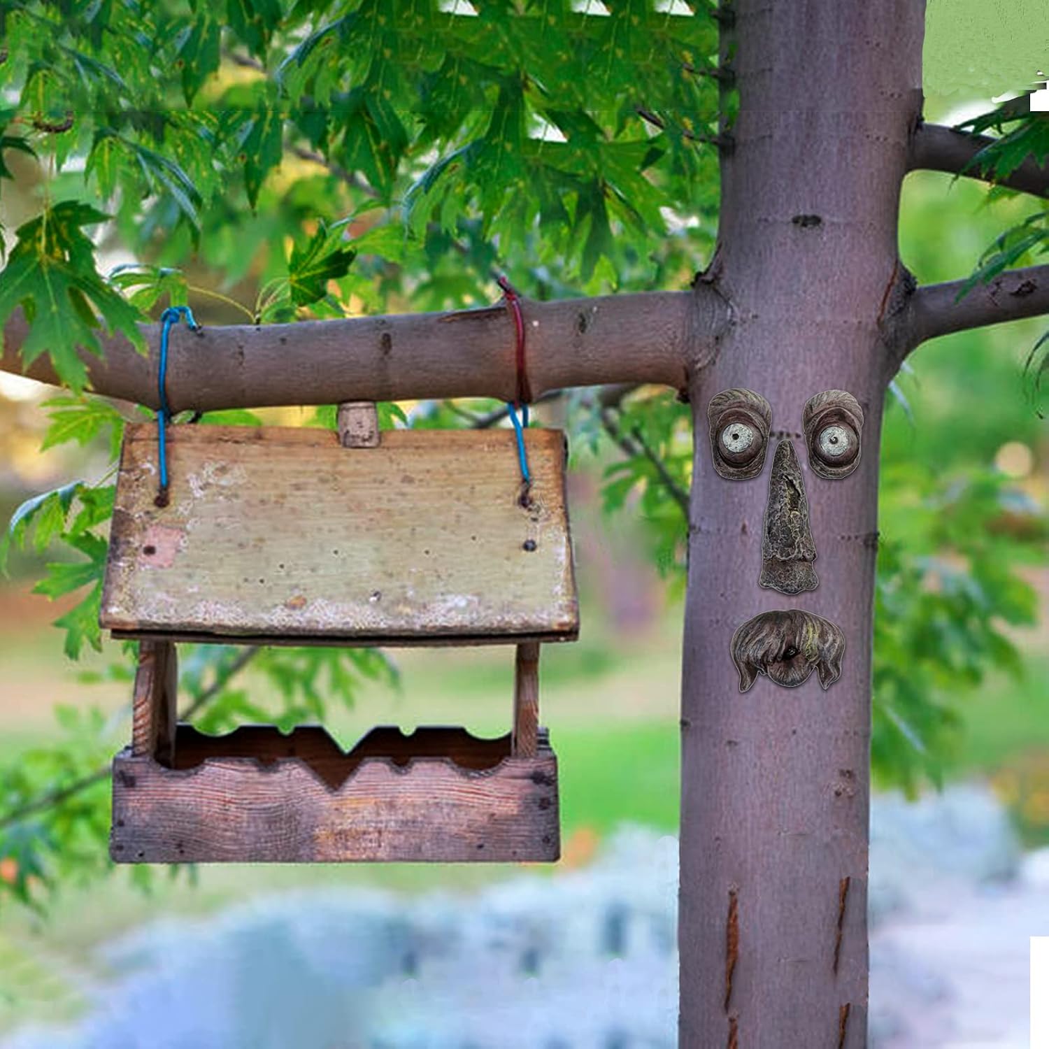 Old Man Tree Hugger Tree Face Decor Statues Bark Ghost Face Facial Features Decoration Whimsical Sculpture Garden Peeker Tree Face Decor for Outdoor Funny Yard Garden Art for Easter Creative Props1