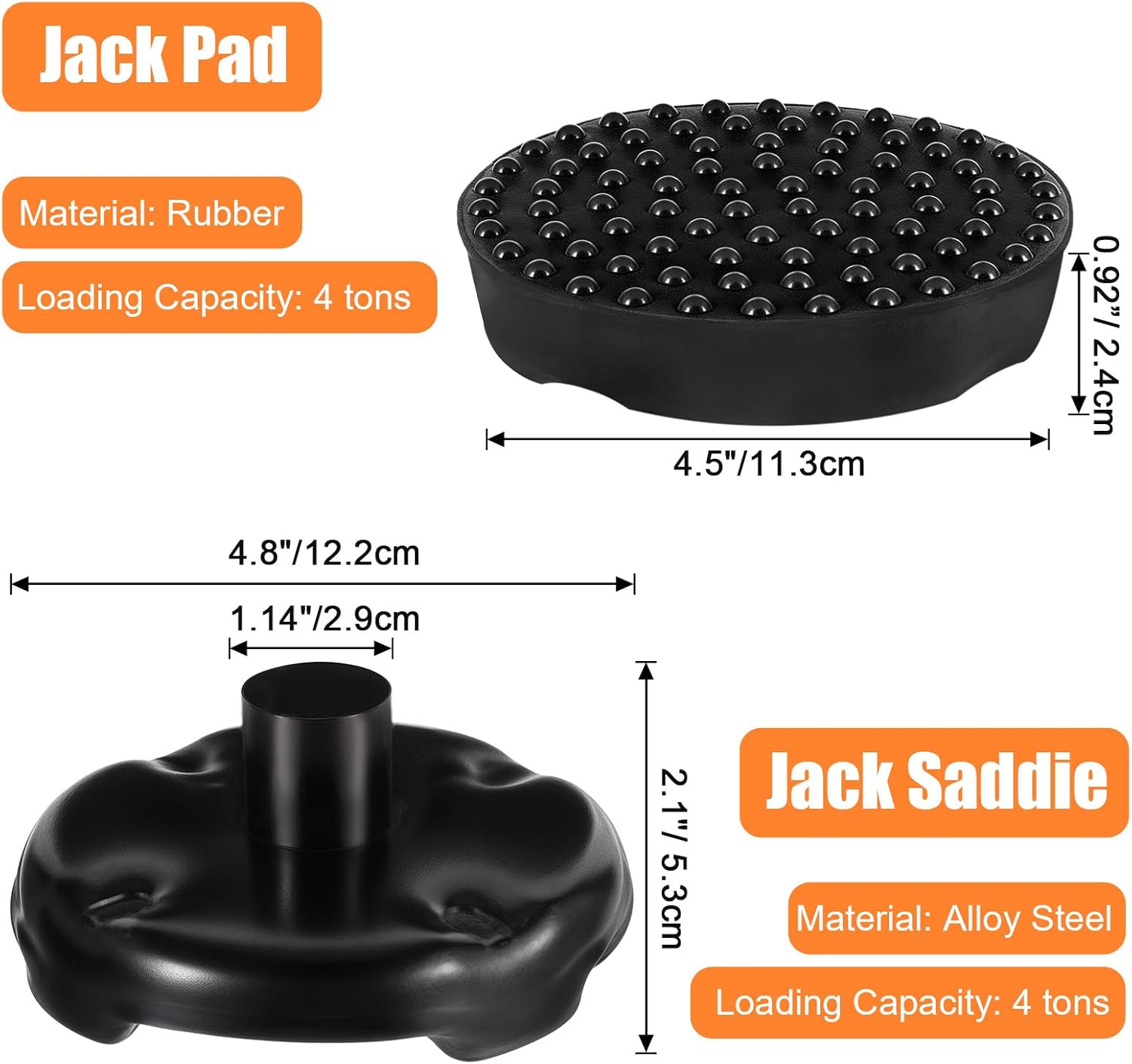2 Pack 4 Tons Floor Jack Saddle Rubber Pads Adapter Lift Guard Car Truck Repair Safe Tool Point Floor Saddle Protect