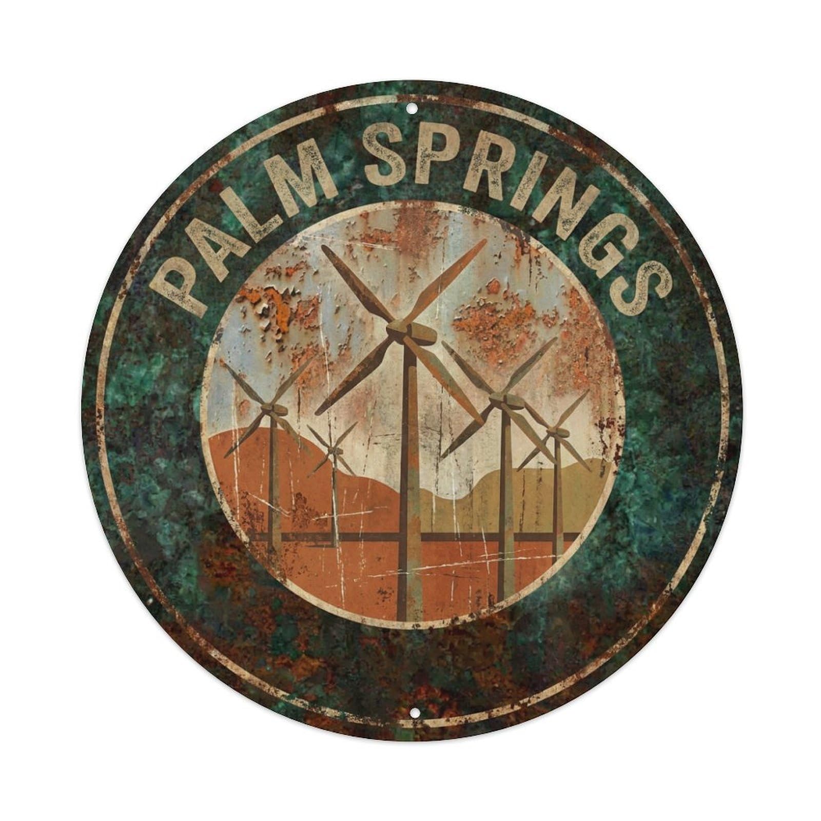 Tgrcjimh Style Metal Tin Sign Usa Vintage Travel Palm Springs