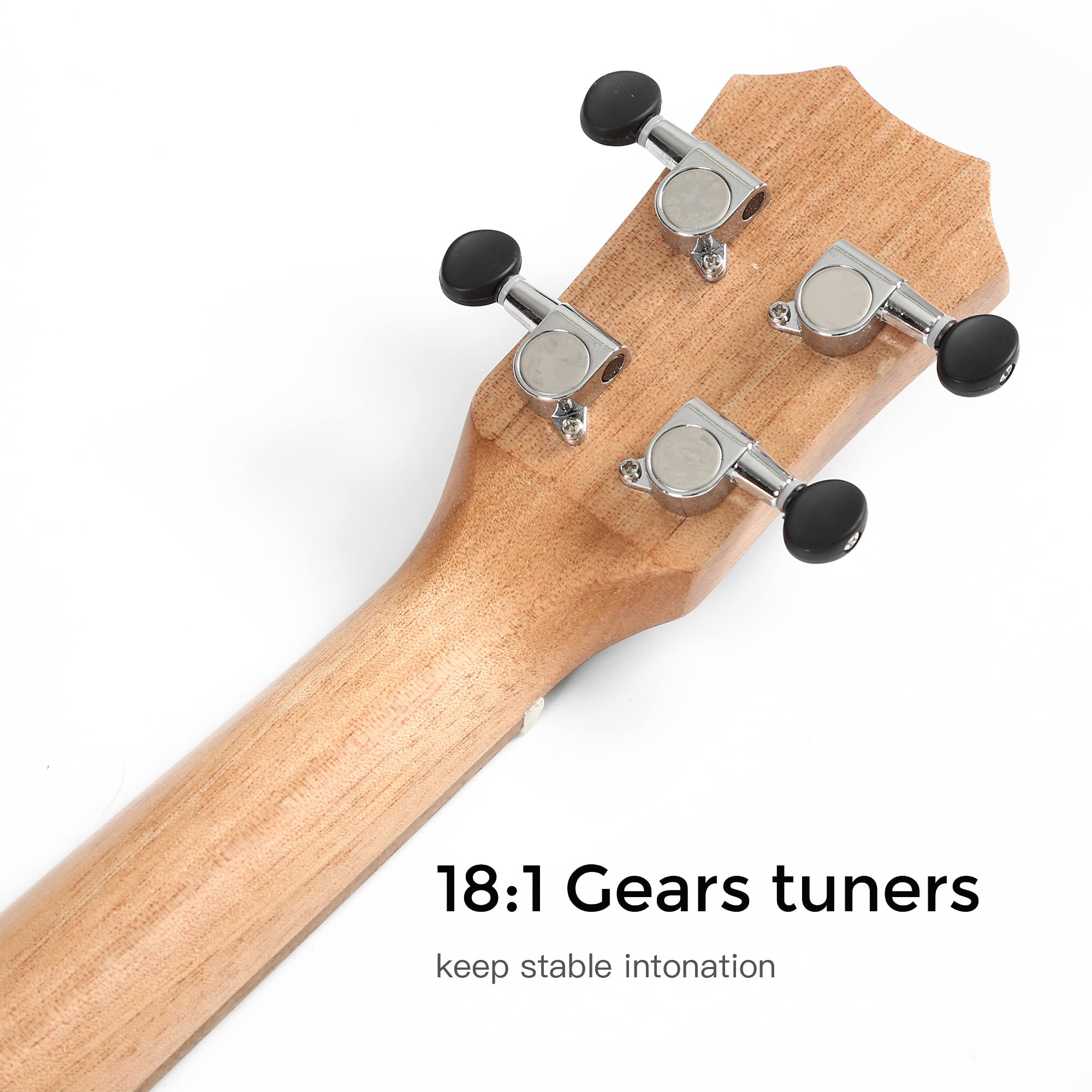Ukulele per mancini, con traliccio, EQ, borsa da gig, cinghia, corde in nylon