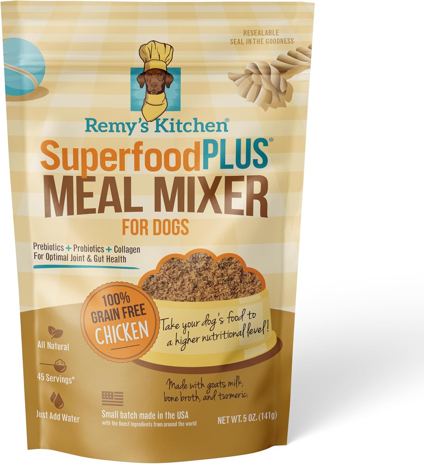 Chicken SuperfoodPLUS Meal Mixers for Dogs - USA Sourced Meal Toppers for Dogs, Supporting Joint, Gut, and Heart Health - Dog Prebiotics and Probiotics Food Mixers - 5 oz