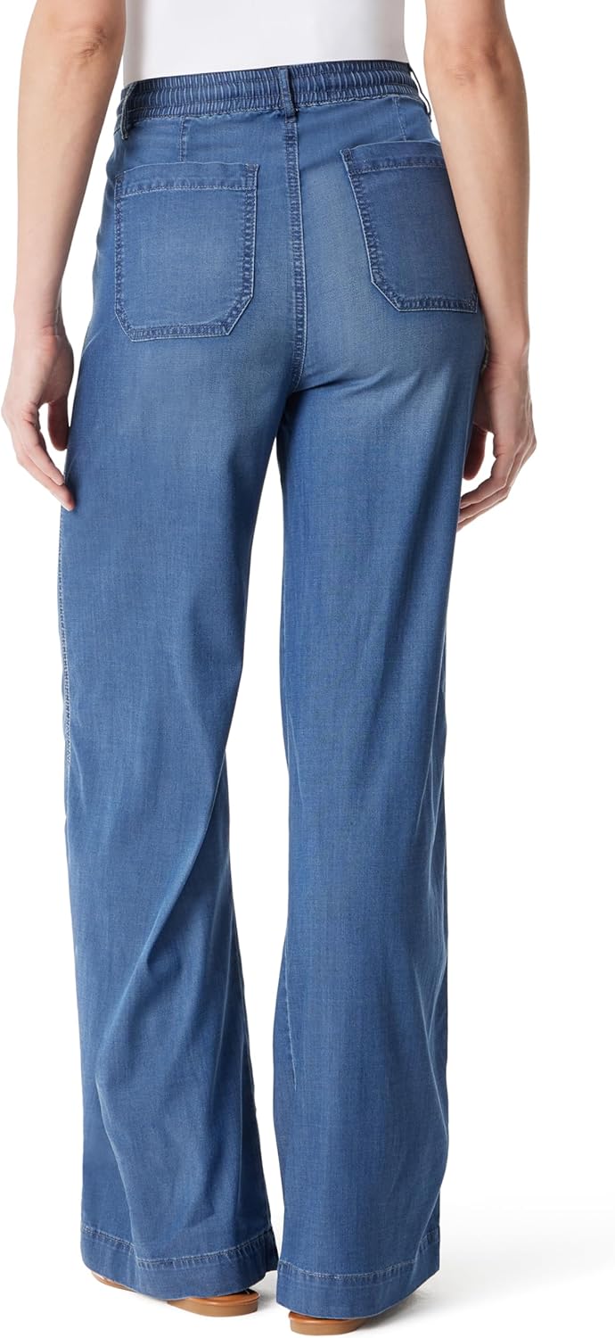 Gloria Vanderbilt Womens Soft Drape Drawstring Pull on Wide Leg Pant Standard - Image 2