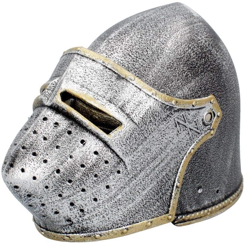Nemesis Now Silver Knight Bascinet Helmet (Pack of 3) 21cm, PE Plastic, Silver