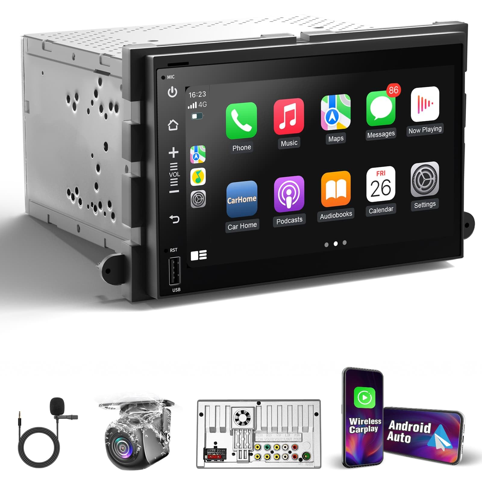 Photo 1 of ?SOOEMAKA? Car Stereo for Ford F150 Radio Upgrade 2004-2008, F250/F350 2006-2016 Touch Screen Car Stereo with Wireless & Wired CarPlay Andriod Auto, Bluetooth 5.1, SWC, HD Backup Camera (Touch-Style)