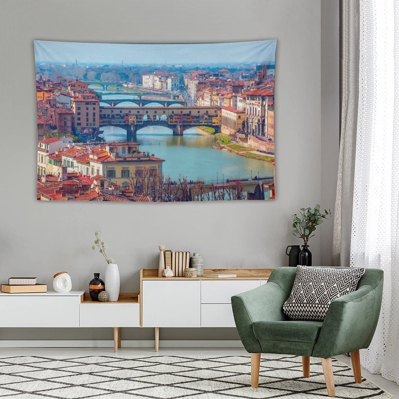Amazon.com: Landscape Tapestry Ponte Vecchio on The Arno River in