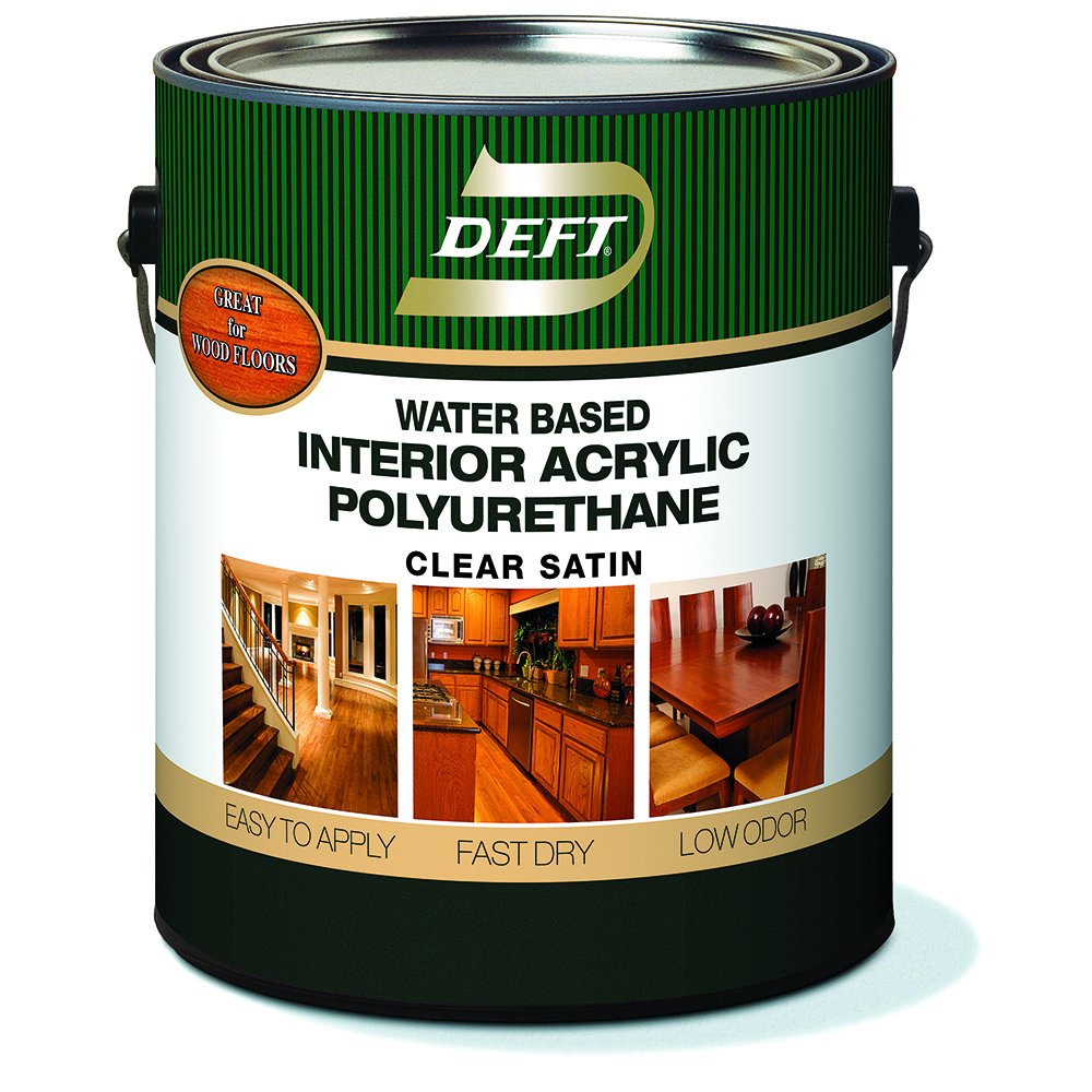 DEFT Interior Acrylic Polyurethane, Water Baes, Clear Satin, 1 gal