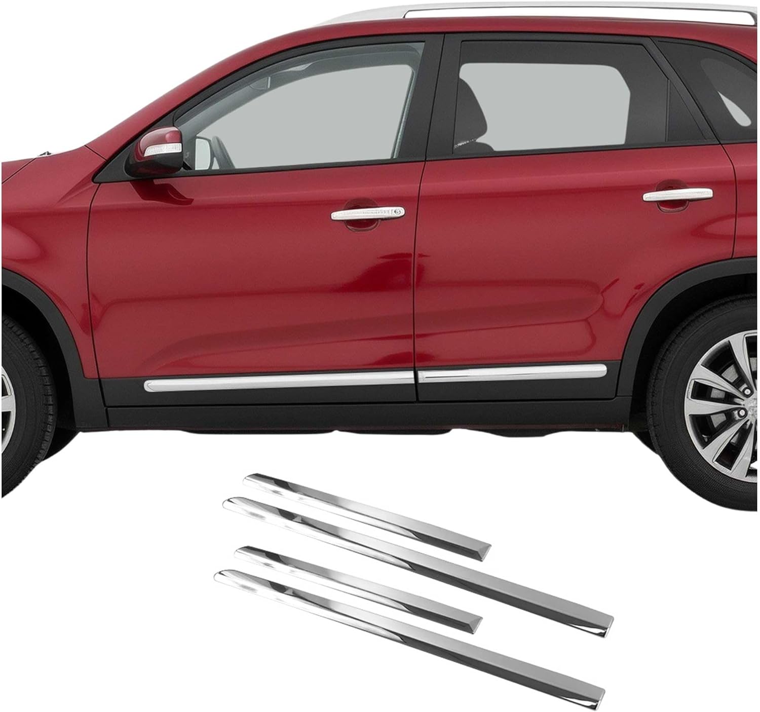 OMAC Side Door Trim Skirt Garnish for Kia Sorento 2011-2015 Stainless Steel 4Pcs