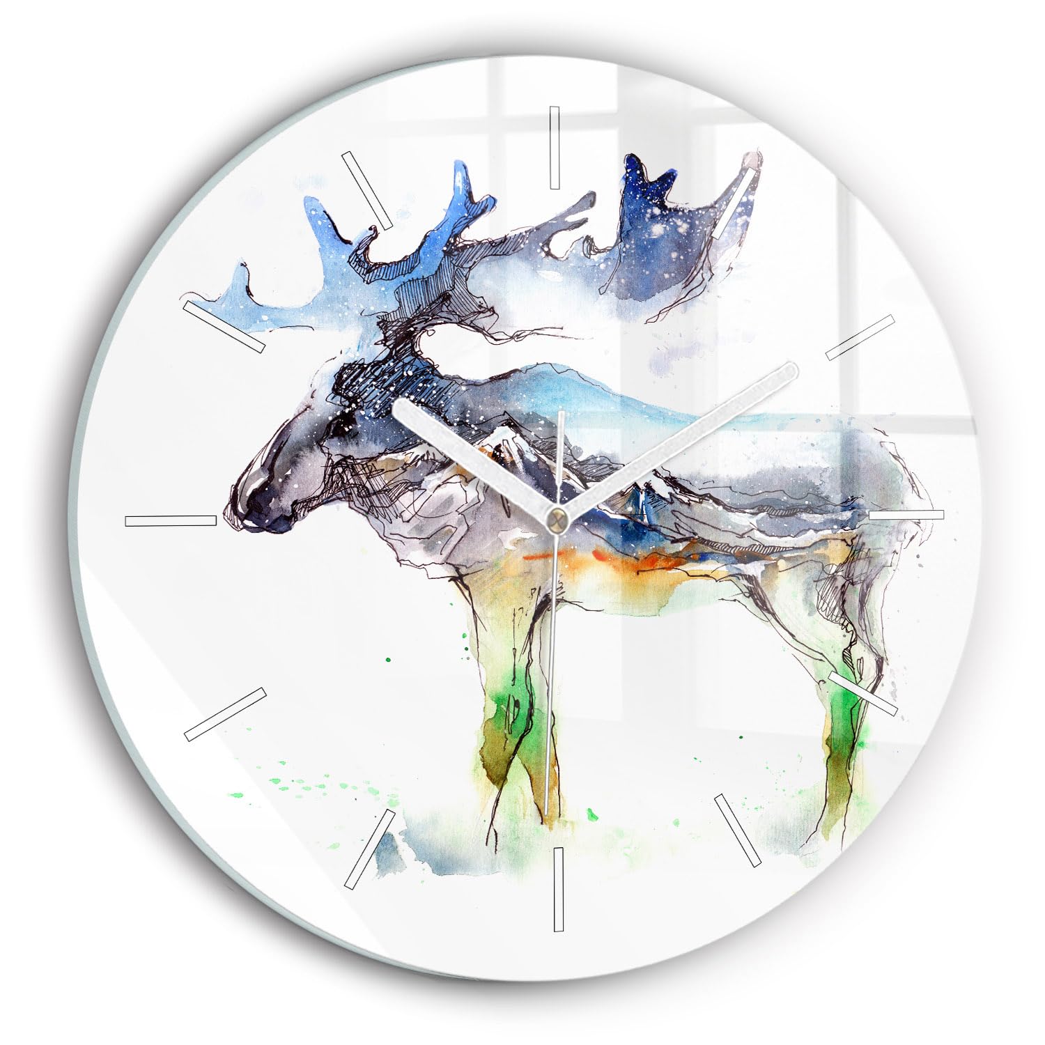 Horloge en verre moderne Wallfluent au mécanisme silencieux