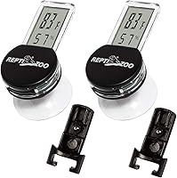 REPTIZOO 2-Pack Digital Reptile Thermometer Hygrometer with Suction Cups - Accurate Temp Humidity Monitor for Terrariums, Lizards, Turtles