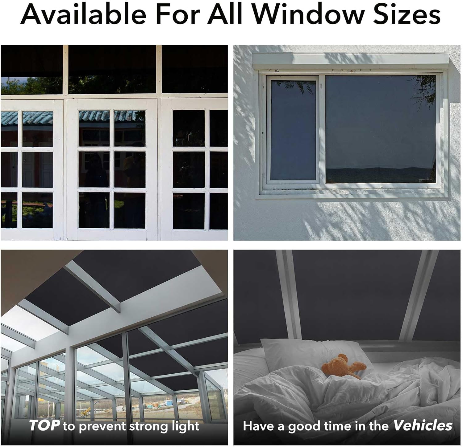 VSUDO 1 Roll 35.4" by 78.7" Static Cling Blackout Window Film for Privacy, Frosted Black Pattern Window Tint for Home, Window Glass Sticker for Office (19.37 Sq. Ft Total)