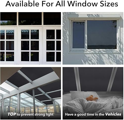 Miniatura 7 de VSUDO 1 rollo de película opaca estática de 17.7 x 78.7 pulgadas para privacidad, tinte de ventana con patrón negro esmerilado para el hogar,