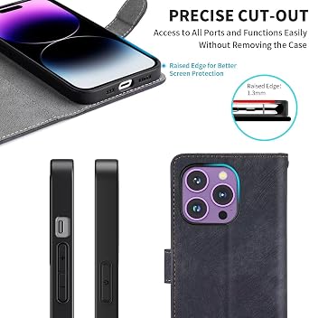 TingYR Case Compatible with Infinix GT 50 Pro 5G Cover, Cover Flip Case with Anti-Theft Brush Wallet Case, Deformable Stand.Black
