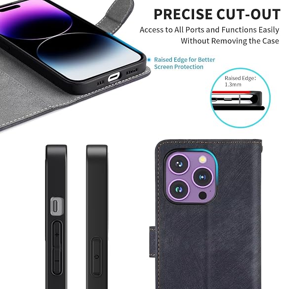 TingYR Case Compatible with Infinix GT 50 Pro 5G Cover, Cover Flip Case with Anti-Theft Brush Wallet Case, Deformable Stand.Black