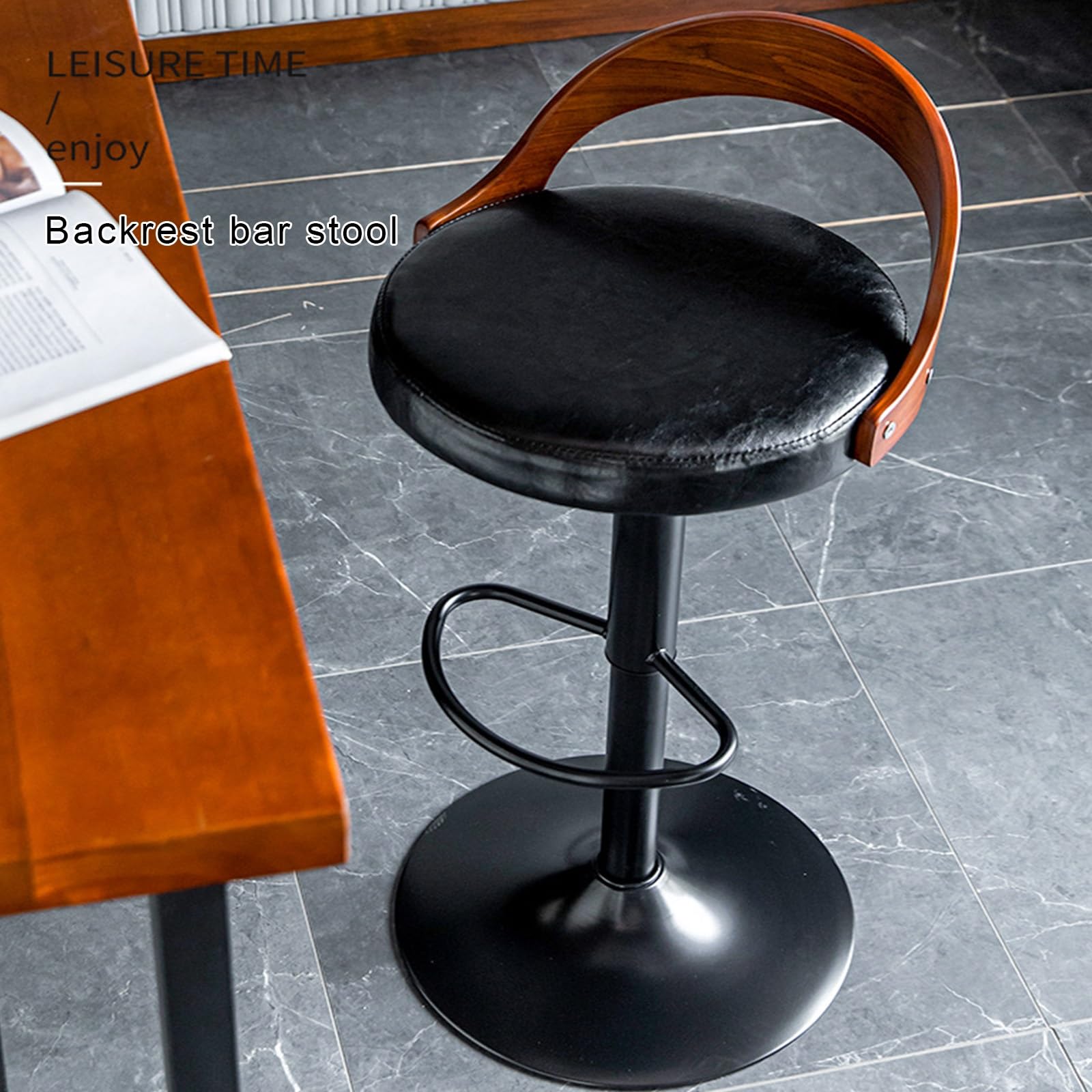 Kitchen Island, set di 2 sgabelli da bar con schienale girevole e poggiapiedi, sedie da pranzo per bancone alto, per cucina domestica