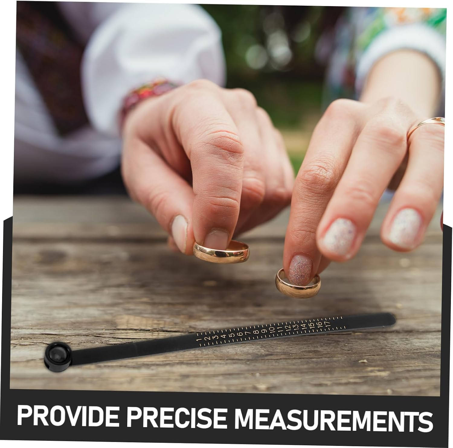 2pcs Ring Measuring Tools Accurate Ring Sizer Mandrel Stick Finger Sizing Gauge Tape Jewelry Sizing Tool for Men Women Compact Lightweight Design for