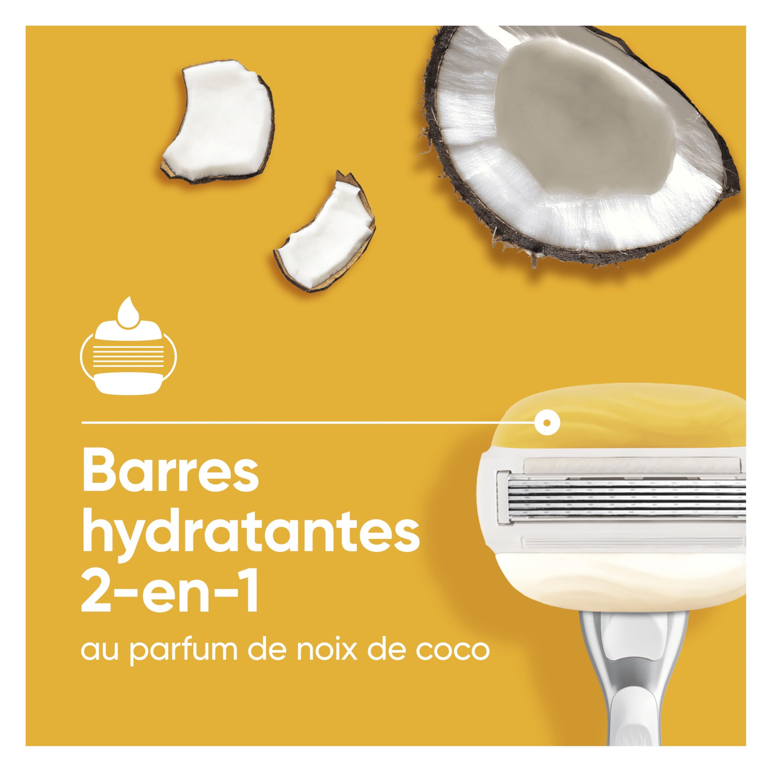 Gillette Venus Lames de Rasoir Femme Pro ComfortGlide 10 Rechanges Cartouche Bande Lubrifiante Parfum Noix de Coco Aloe Vera Rasage Peau Sèche