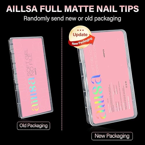 Vista 27 de AILLSA Puntas de uñas extra cortas, 450 puntas de uñas de gel acrílico de cobertura completa, puntas de uñas postizas de doble cara mate preformadas