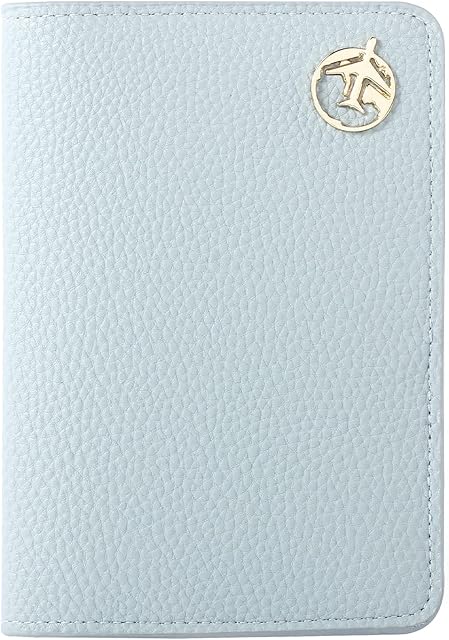 Passport Holder Cover, Lychii PU Leather Travel Wallet Case Organiser for Passport, Business Cards, Credit Cards, Boarding Passes (Blue Wallet)