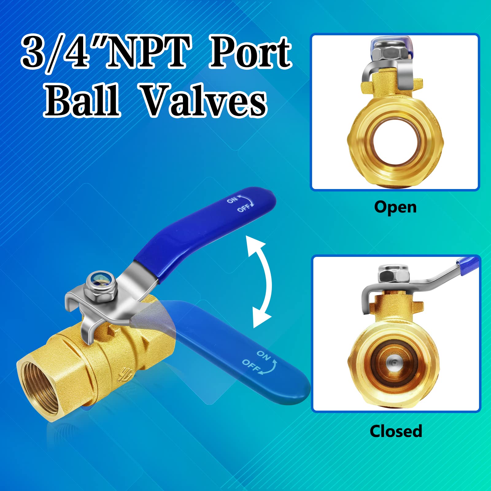 Válvulas De Bola De Latón De Puerto Completo NPT - Alibaba