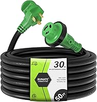 Vista 7 de RVMATE Cable de Extensión de Alimentación Bloqueable para RV de 10 Pies y 30 Amperios con Mango de Enchufe Fácil, TT-30P a L5-30R, Indicador LED, 10