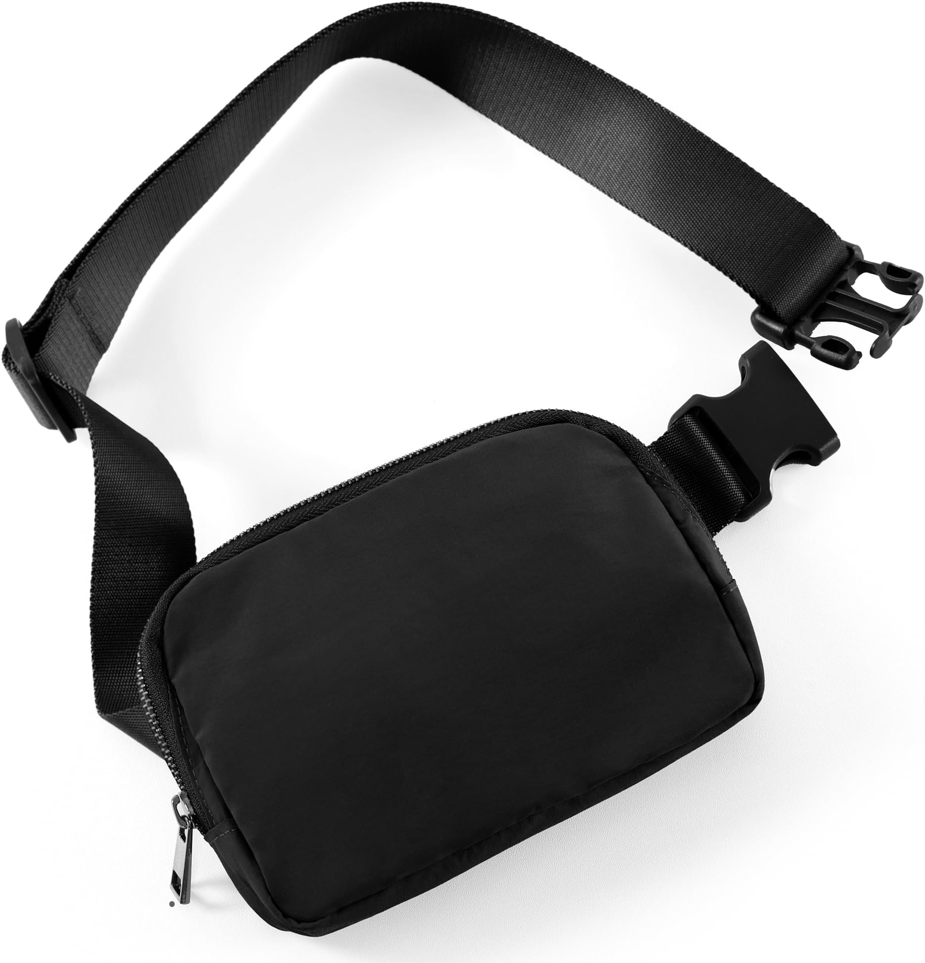 Unisex Mini Belt Bag with Adjustable Strap Small Fanny Pack for Workout Running Traveling Hiking, Black