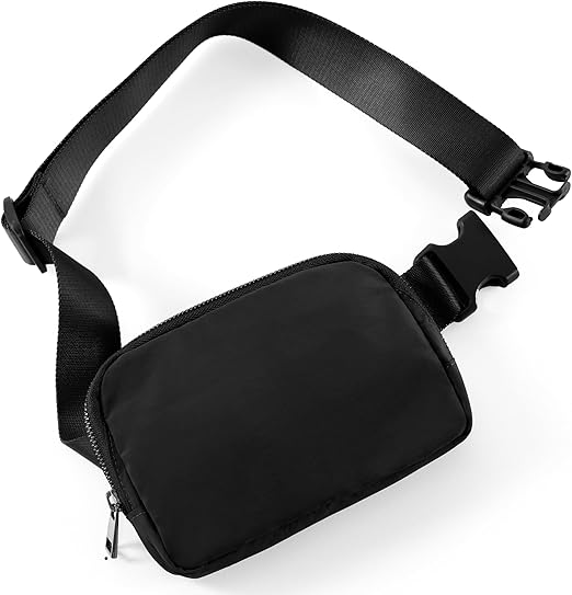ODODOS Unisex Mini Belt Bag with Adjustable Strap Small Fanny Pack for Workout Running Traveling Hiking, Black