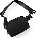 ODODOS Unisex Mini Belt Bag with Adjustable Strap Small Fanny Pack for Workout Running Traveling Hiking, Black