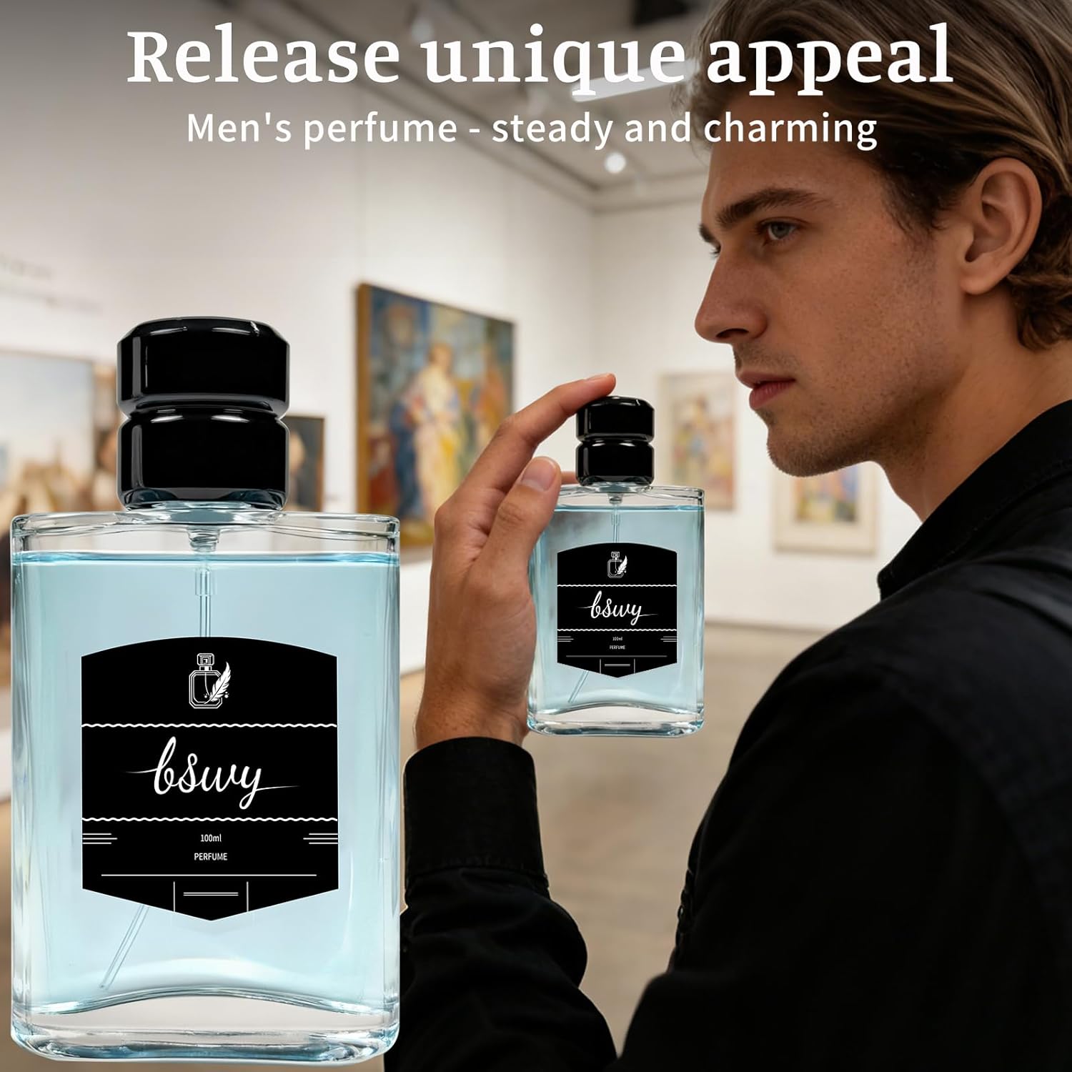 Perfume for Men - Eau de Parfum Inspired by C. Bleu’s Aromatic Woody Scent with Notes of Grapefruit, Lemon, Mint, Pink Pepper & Ginger, Long Lasting Cologne, 3.4fl oz/ 100ml - Image 4