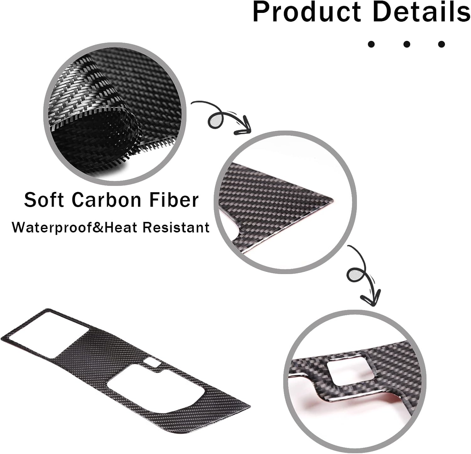 Gear Shift Panel Frame Sticker Trim for Toyota Tundra 2007-2013 Center Consoles Accessories, Real Carbon Fiber Automotive Interior Decorative Cover