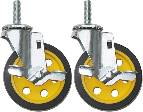 Rock-N-Roller Ruedas con freno de 4" x 1" paquete de 2 para carritos múltiples R2 y R6 (RCSTR4X1)