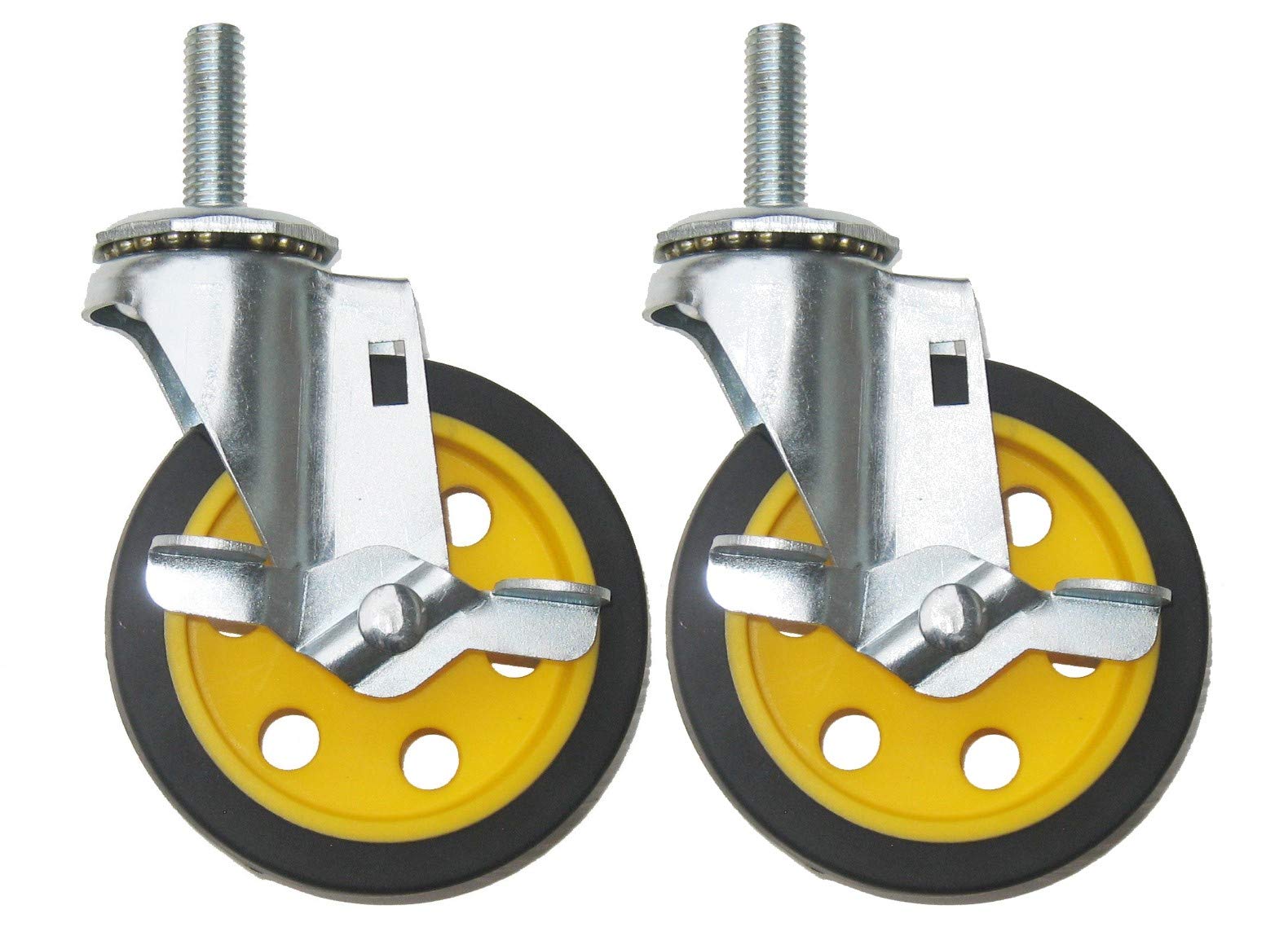 Rock-N-Roller Caster with Brake 4" x 1" 2-Pack for R2 & R6 Multi-Carts (RCSTR4X1)
