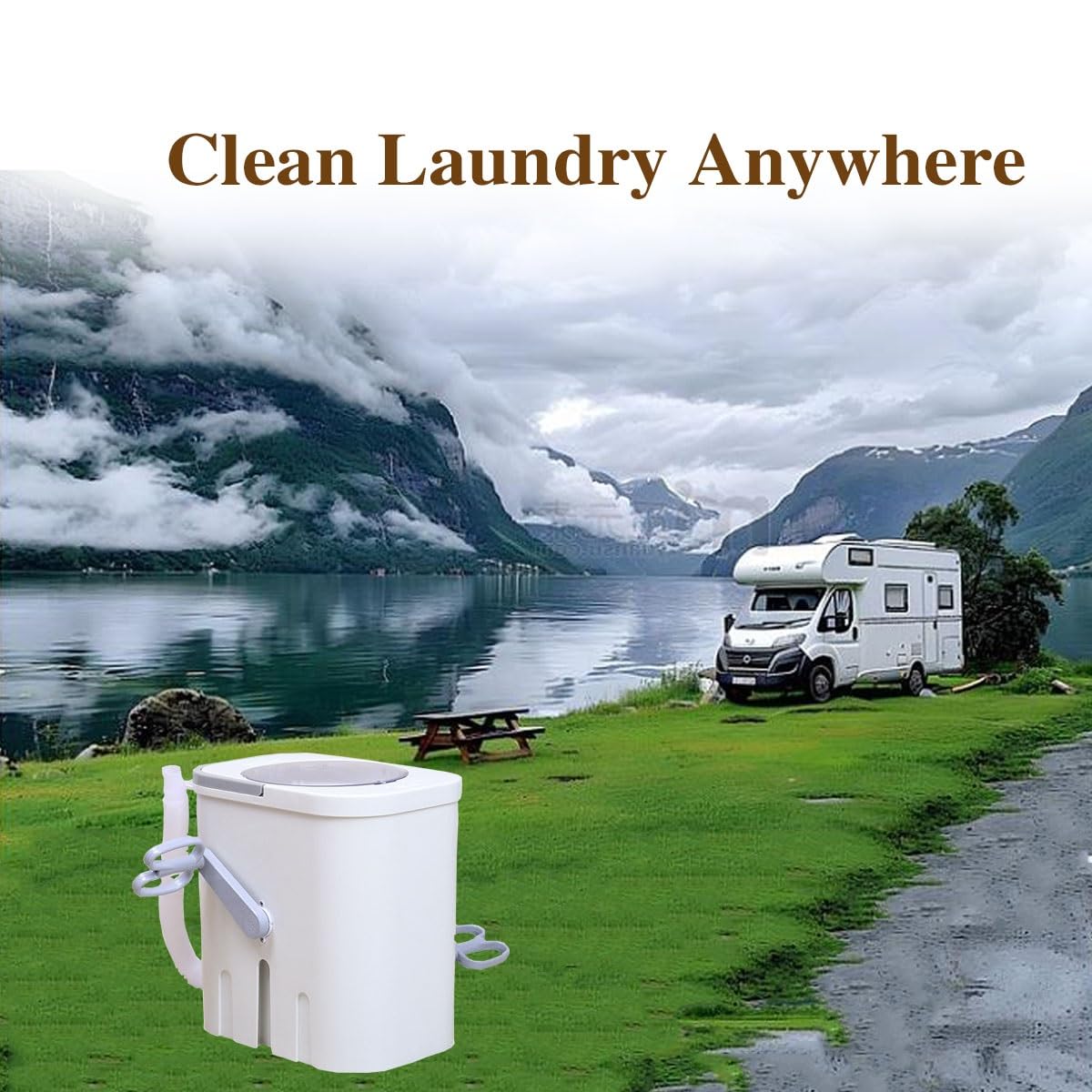 Mini Washer Non Electric 11x15x15in Small Portable Washing Machine With Drain Hose Clean Laundry Anywhere For Cleaning Sock Underwear