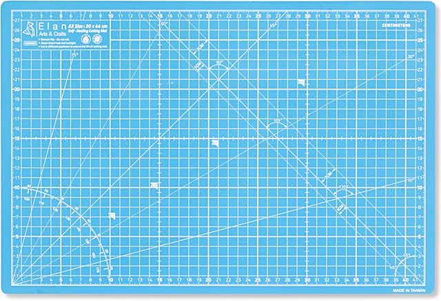 Elan Cutting Mat A3 Blue, 5-Ply Craft Mat, Self-Healing Cutting Board Craft, Art Mat, Self Healing Cutting Mat 44 x 30, Dressmaking Accessories for Sewing, Quilting, and Crafting