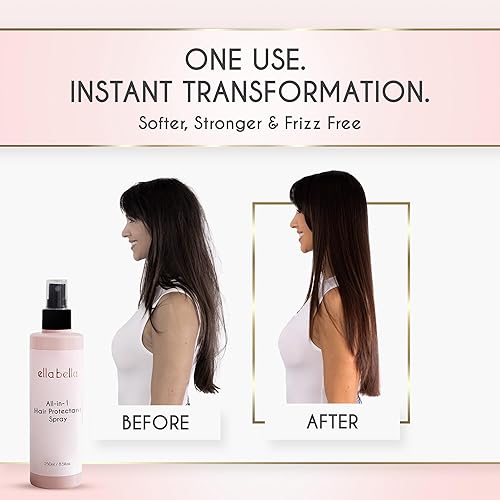 Miniatura 7 de ELLA BELLA 6 en 1 Hot Air Styler Pink y Spray protector contra el calor  Potente juego de secador de pelo para rizar, voluminizar y alisar rápido,