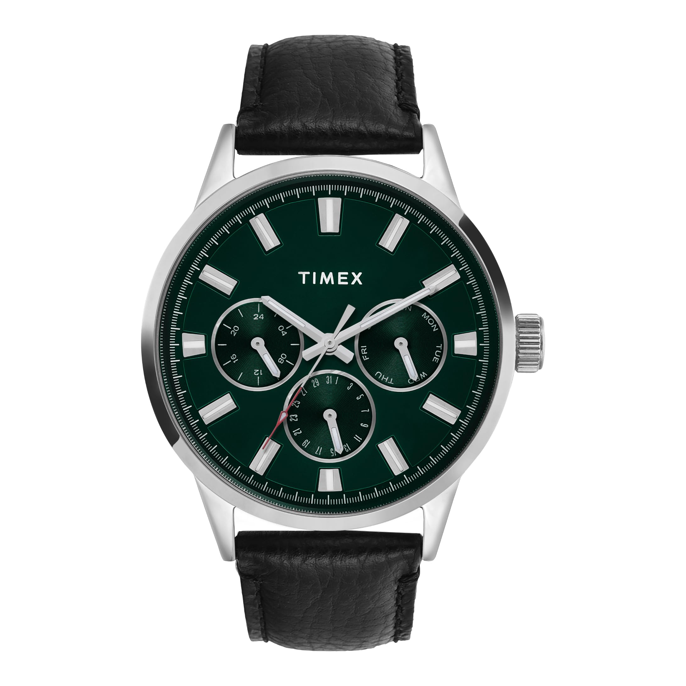 TIMEX Men Leather Green Round Multifunction Dial Analog Watch - Tweg19927, Band Color-Black (B0CQRNJ79R) Amazon Price History, Amazon Price Tracker