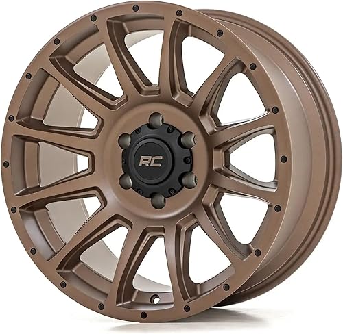 Rough Country 90 Series 18x9 Off-Road Wheels for Trucks, Bronze Finish with Blac