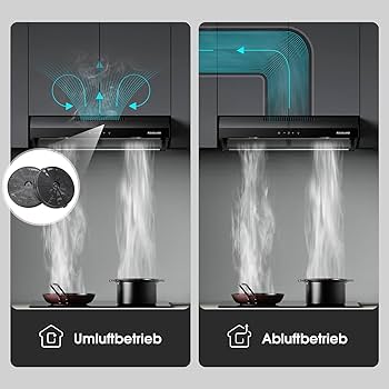 Hotte Aspirante GASLAND UC60BS - Double Moteur 60 Cm, Ultra Silencieuse 333 M³/h, Commandes Tactiles, Noire - Parfaite Pour Cuisine Moderne