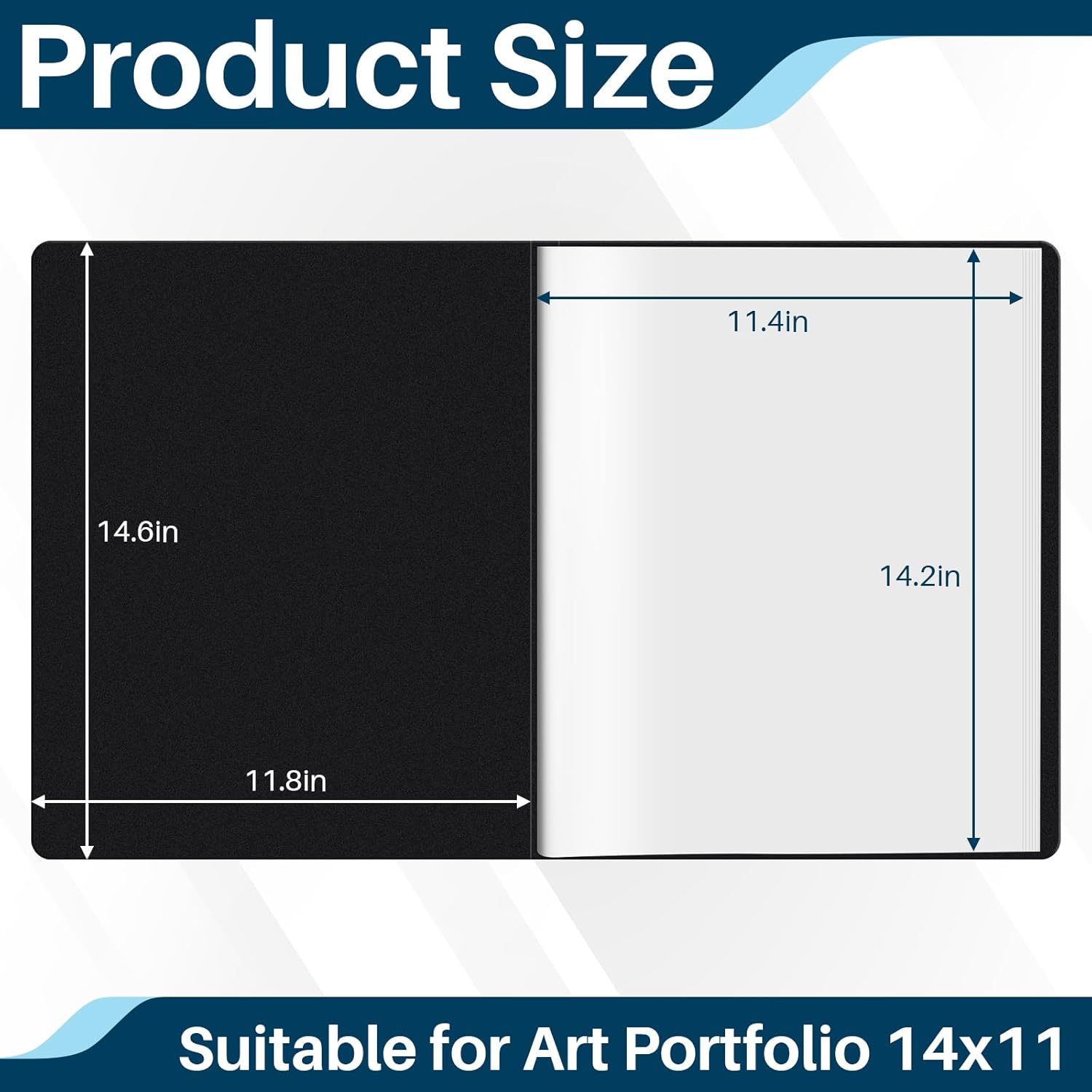 Affrolling 6 Pcs 11"x14" Art Portfolio Binder with Plastic Sleeves Large Portfolio Folder Binder with Clear Sheet Protectors, Display 24 Pocket 48 Pages for Artwork Storage, Document Paper Organizer